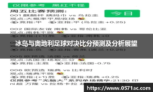 冰岛与奥地利足球对决比分预测及分析展望